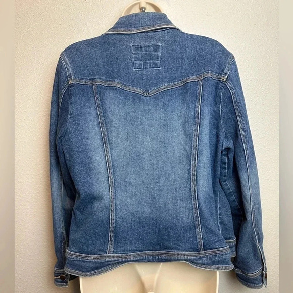 Tria Fitted Denim Jacket Vintage Styling Sz L - Picture 4 of 8